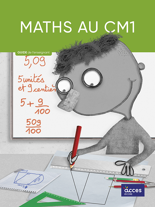 Enfant dessinant une forme géométrique sur la couverture du Guide de l'enseignant Maths au CM1 publié par ACCÈS Éditions.