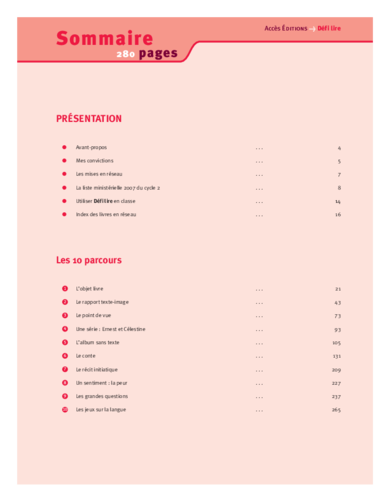 Defi lire sommaire acces editions