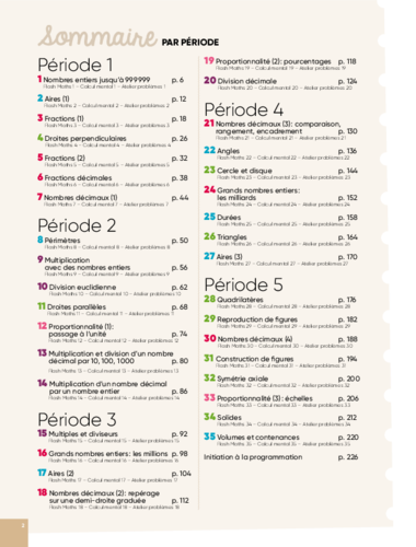Maths au cm2 manuel sommaire acces editions